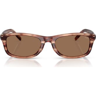 Diesel 54mm Rectangular Sunglasses in Striated Brown /Dark Brown at Nordstrom