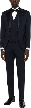 Manuel Ritz Single-breasted Suit - Heren - Business pakken - Blauw - S - Wol - Kostuums