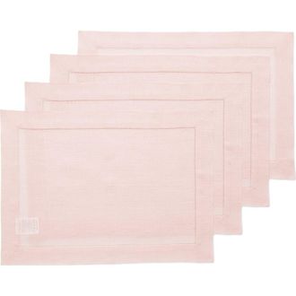 Solino Home Linen Placemats - Classic Hemstitch, 14 x 19 in Pink at Nordstrom, Size Medium