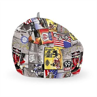 Happers Happers - Puff Pelota Estampado Ruta 66