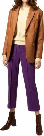 FRNCH Luana Faux Leather Blazer In Camel