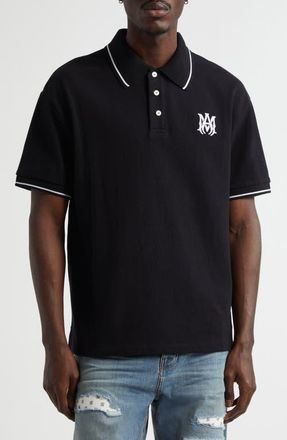 Amiri MA Core Logo Polo in Black at Nordstrom, Size Large