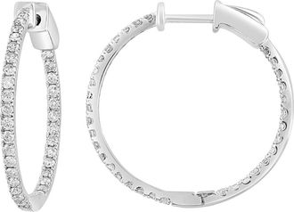Effy 14K White Gold Diamond Inside-Out Hoop Earrings in 14K Gold at Nordstrom