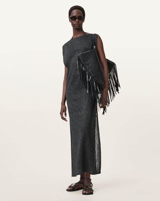 AllSaints Kaito Jacquard Sleeveless Maxi Dress