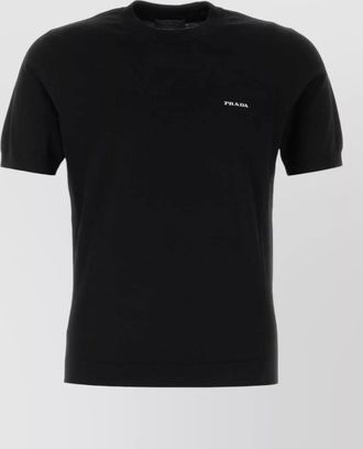 Prada cotton crew neck short sleeve sweater