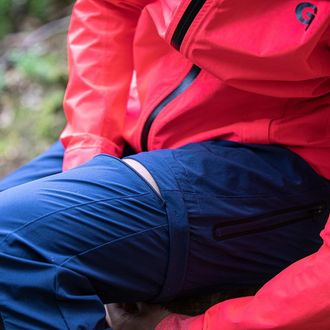 Gonso Fahrradhose GONSO Rombon, Damen, Gr. 4XL, Normalgr&ouml;ssen, blau (dunkelblau), 90% Polyamid, 10% Elastan, Hosen Fahrradhose, MTB-Pants mit Zipp-Off-Funkt