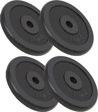 vidaXL Discos De Pesas De Hierro Fundido 4 Uds 4x7,5 Kg Vidaxl