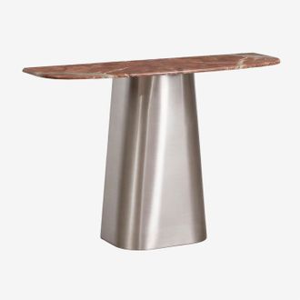 Sklum Consola Recibidor 120x40 Cm En Piedra Natural Y Acero Inoxidable Moreila Sklum