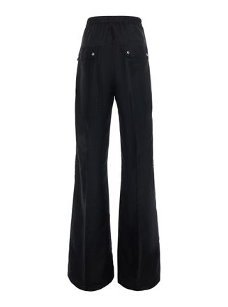 Rick Owens Mens Wide Leg Tech Fabric Trousers Black
