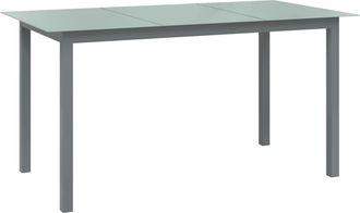 vidaXL Vidaxl - Mesa De Jard&iacute;n De Aluminio Y Vidrio Gris Claro 150x90x74 Cm