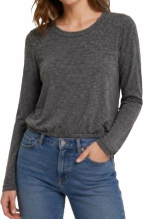 Michael Stars Yuri Long Sleeve Daily Tee In Charcoal