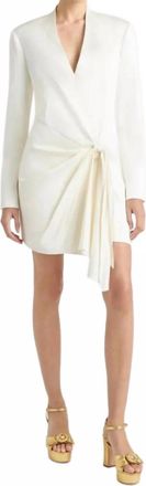 Cinq &agrave; Sept Womens Irma Satin Tie Front Mini Dress In Ivory