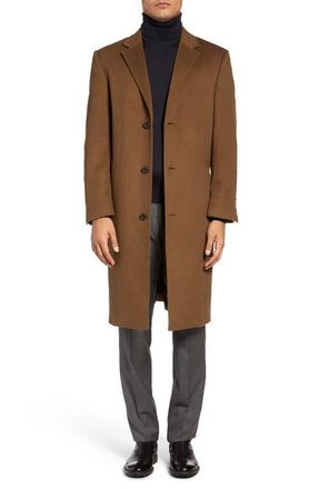 Hart Schaffner Marx Sheffield Classic Fit Wool & Cashmere Overcoat in Vicuna at Nordstrom, Size 48 L