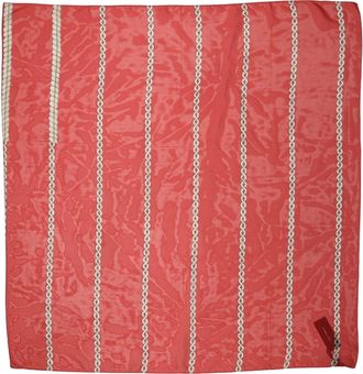 Dolce & Gabbana Red Silk Braided Rope Square Foulard Womens Scarf