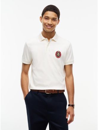 Tommy Hilfiger Mens Regular Fit Crest Patch Interlock Polo - Ivory Petal - XXL