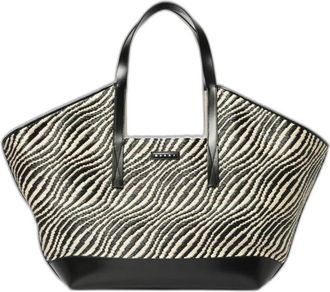 Marni Tote Bag van Raffia-effect Stof - Dames - Shoppers - Veelkleurig - ONE Size - Katoen - Tassen