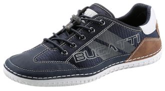 Bugatti Slip-On Sneaker BUGATTI, Herren, Gr. 40, dunkelblau, Lederimitat, Textil, Schuhe Slip-On Sneaker, Freizeitschuh, Halbschuh, Slipper mit Kontrastn&auml;hten