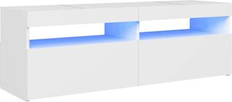 vidaXL Tv Cabinet with led Lights White 120x35x40 cm Vidaxl