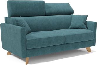 Divani.Store Sof&aacute; cama con reposacabezas ajustables 160 cm verde