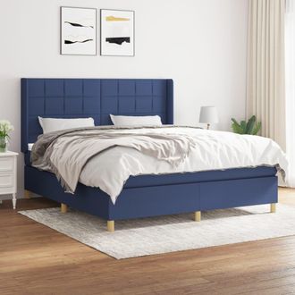 vidaXL Vidaxl - Cama Box Spring Con Colch&oacute;n Tela Azul 160x200 Cm
