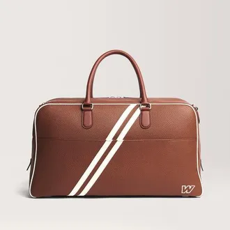 Carl Friedrik Weekender - Full-grain Leather - Brown / White - Atlassian Williams F1 Team