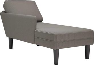 vidaXL Vidaxl - Chaise longue con cojín de tela de pana gris claro