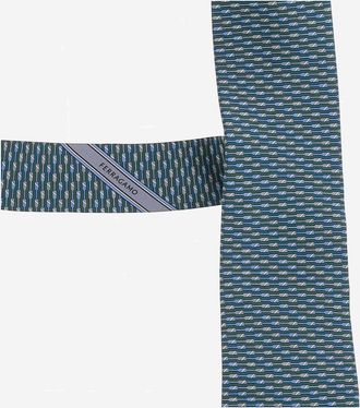 Ferragamo Mens Tie Silk, Multicolour Ties & Bow
