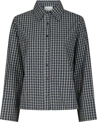 Neo Noir Drew Check Shirt - Dames - Overhemden - Blauw - S - Overhemden