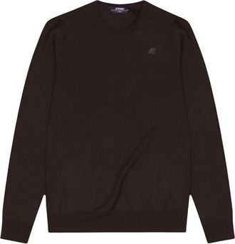 K-Way Sebastien Merino Pullover - Heren - Ronde hals truien - Bruin - 2XL - Wol - Truien & Vesten