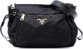 Prada Pre-owned Prada Saffiano Trimmed Tessuto Zip Top Shoulder Bag JOV07SW4U9SSRKGB