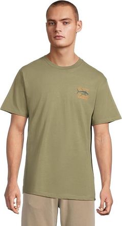 Salty Crew Big Game Classic Short Sleeve T-Shirts Mens T Shirt Dusty Olive : LG, Cotton