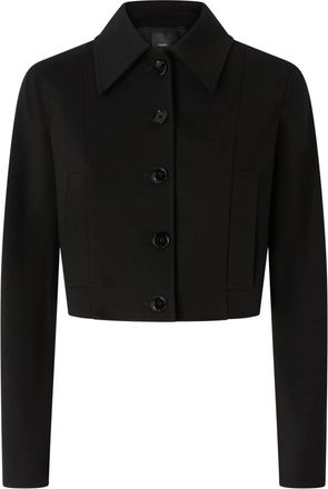 Pinko Korte Jas met Enkele Rij Knopen - Dames - Zomerjassen - Zwart - L - Polyester - Jassen