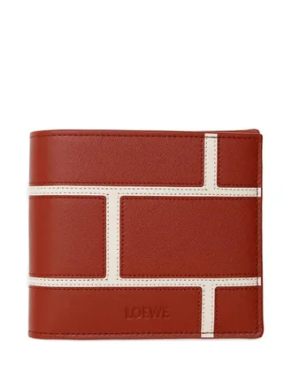 Loewe Bi-fold leather panelled wallet - Red