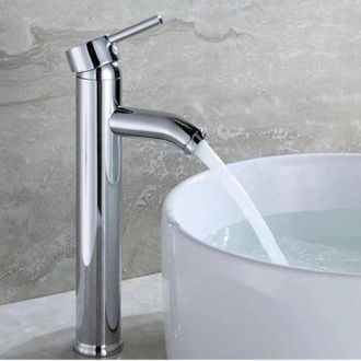 OEM Grifo De Lavabo De Montaje Alto - Lat&oacute;n Cromado - Ahorro De Agua - N&uacute;cleo De V&aacute;lvula Cer&aacute;mico - F&aacute;cil Instalaci&oacute;n