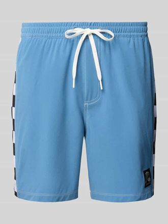 Quiksilver Relaxed Fit Badeshorts mit Label-Patch in Bleu, Gr&ouml;&szlig;e L