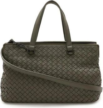 Bottega Veneta Pre-owned Handbags, female, Green, Size: ONE SIZE Pre-owned Leather Shoulder Bag