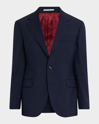 Brunello Cucinelli Men & apos;s Sharkskin Virgin Wool Single-Breasted Blazer