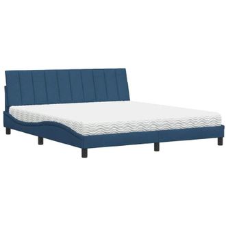 vidaXL Vidaxl - Cama Con Colch&oacute;n De Tela Azul 180x200 Cm