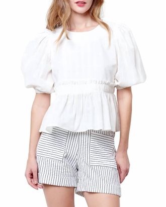 Corey Lynn Calter Peggy Peplum Top In White