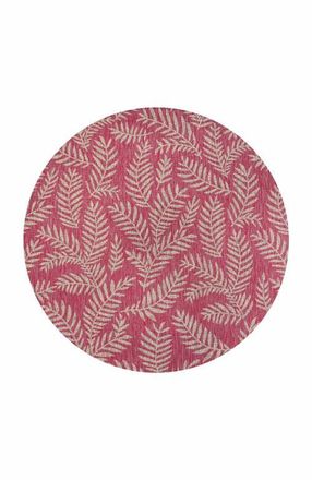 Jonathan Y Designs Nevis Palm Frond Indoor/Outdoor Round Area Rug in Fuchsia/light Gray at Nordstrom, Size 5Ft 0In X 5Ft 0In