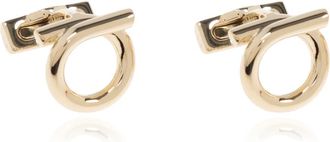 Ferragamo Logo-vormige manchetknopen - Heren - Manchetknopen - Geel - ONE Size - Leer - Accessoires
