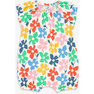 primary Baby Flutter Sleeve Shortie In Prints in Ivory Rainbow Spring Blooms at Nordstrom, Size 18-24M