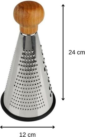 OEM Rallador De Acero Inoxidable - Rallador De Queso - Rallador De Verduras - Acero Inoxidable - 24x12 Cm - Marr&oacute;n - Plata