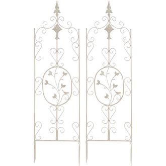 Clp Set De 2 Soportes Para Enredaderas Burgus Crema Antiguo