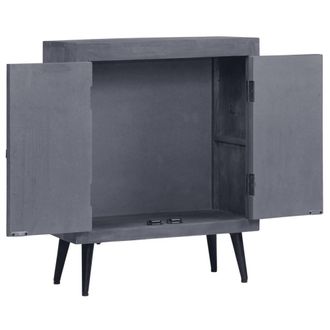 Berkfield Home Sideboard Solid Mango Wood 60x30x76 cm in Grey | Size: 60 x 30 x 76 cm