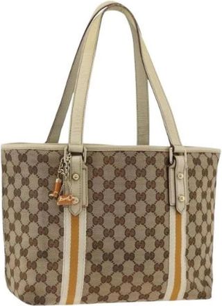 Gucci Pre-owned Tote Bag - Dames - Vintage Shopper - Bruin - ONE Size - Leer - Vintage