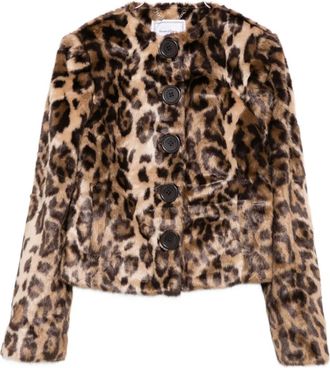 House of Sunny Giacca leopardata in pelliccia sintetica - Marrone