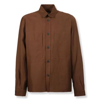 Laneus Casual Shirts, male, Brown, Size: S Two-pocket Overshirt