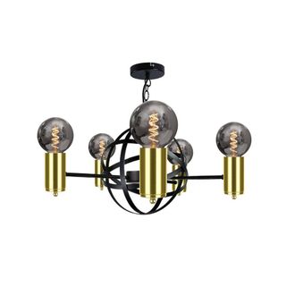 Netlighting Solar Pendant Ceiling Light Black Gold 60cm 5x E27