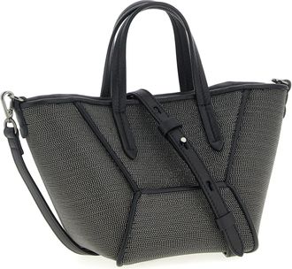 Brunello Cucinelli Womens Duo Mini Precious Tote Black Leather